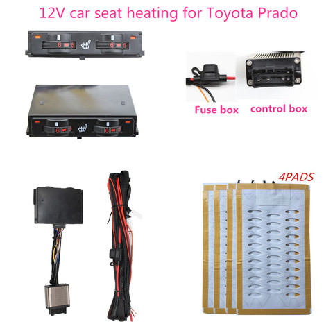 heated seat covers for car Toyota Prado 2 chair heating 6 level wheel button heated switch fiber heating pad seat Interior warm ► Photo 1/6