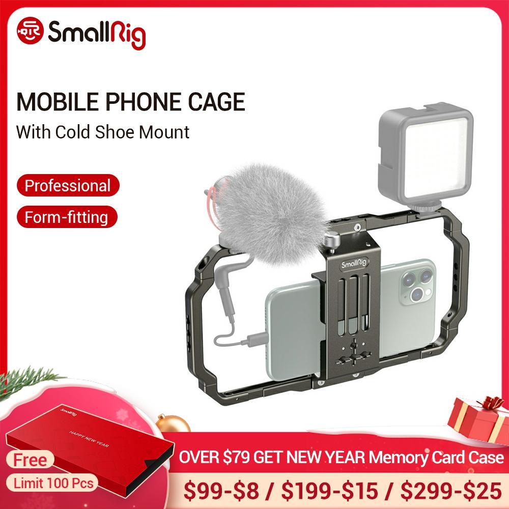 SmallRig Universal Mobile Phone Cage With Cold Shoe Mount For Microphone/LED Light Option Tripod Smartphone Vlogging Cage -2791 ► Photo 1/6