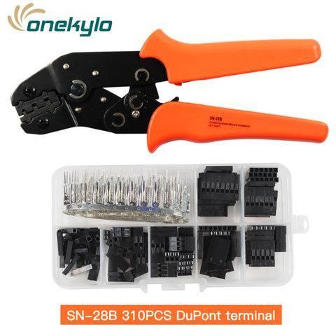 sn-28b crimping plier for  2.54mm Dupont Crimp Pin Conector Pin Header Wire Jumper and Male Female Crimp Pins 310pcs tool Kit ► Photo 1/3