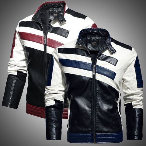 Men Winter Leather Jackets Casual Coat 2022 Mens Fashion Motorcycle Jacket Faux Coats Male Fleece Warm Slim Fit Bomber Outerwear ► Photo 1/6