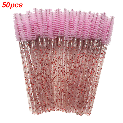 50PCS Extension Spoolers Crystal Handle Portable Disposable Spiral Wand Mascara Applicator Multicolor Eyebrow Eyelash Brush Pen ► Photo 1/6