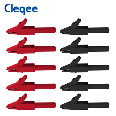 Cleqee 10PCS Alligator Clip to 4mm Banana Female Jack Test Adapter ► Photo 1/6