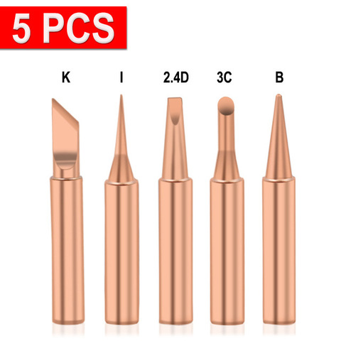 Nonmagnetic pure Copper 900M-T Soldering Iron Tip For Hakko 936 Soldering Station Soldering Tips with 936 907 sleeve casing ► Photo 1/6