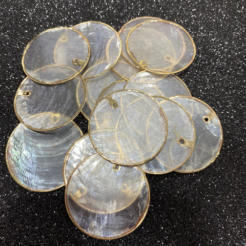 Natural Mirror Shell Pendants Disc Shape Shells Pendant Charms For Jewelry Making DIY Necklace Earring Accessories Gifts ► Photo 1/6