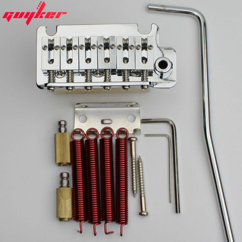 1 Set GUYKER Electric Guitar Tremolo Bridge Tremolo System Brass Saddle & Brass base & spring BS2 Chrome ► Photo 1/5