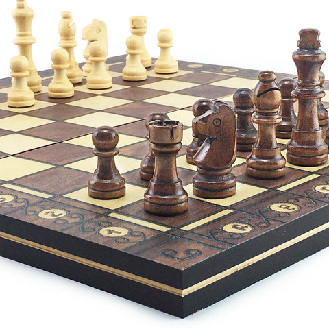 Super Magnetic Wooden Chess Backgammon Checkers 3 in 1 Chess Game Ancient Chess Travel Chess Set Wooden Chess Piece Chessboard ► Photo 1/6