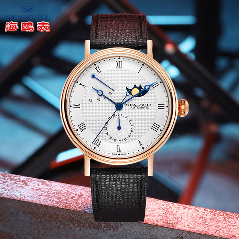 seagull automatic watch men mens automatic mechanical moon phase watches day date man watch 2022 designer watch 819.11.6092 ► Photo 1/5