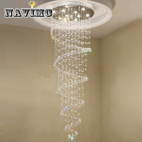 Modern K9 Large LED Spiral Living Room Crystal Chandeliers Lighting Fixture for Staircase Stair Lamp Showcase Bedroom Hotel Hall ► Photo 1/6