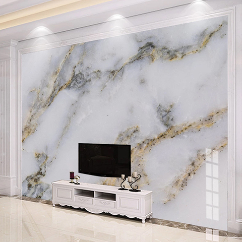 Photo Wallpaper Modern Simple Golden Luxury Murals Marble Wall Painting Living Room TV Bedroom Home Decor Wall Covering Frescoes ► Photo 1/6