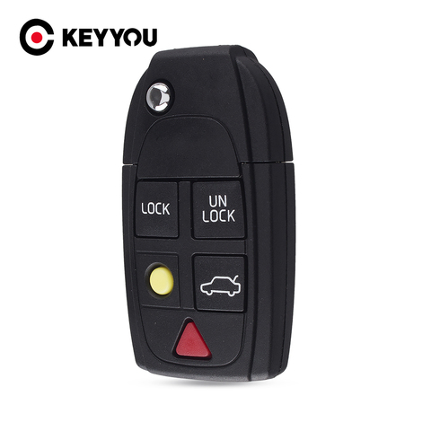 KEYYOU 5 Buttons Remote Flip Folding Key Shell Case For Volvo XC70 XC90 V50 V70 S60 ► Photo 1/6