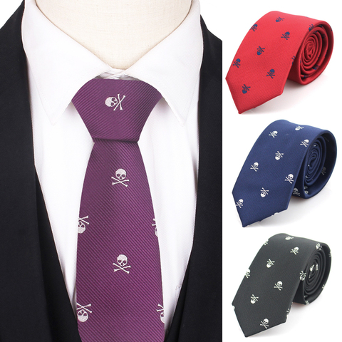 Jacquard Skull Tie For Men Women Fashion Skinny Necktie Casual Men Neck Ties For Party Girls Boys Suits Ties Gravatas ► Photo 1/6