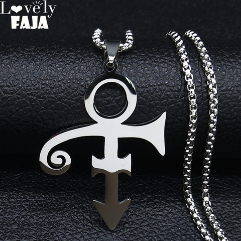RIP Memorial Symbol Love Logo Steampunk Stainless Steel Necklace Women The Minimalism Artist Love Symbol Prince Necklace Jewelry ► Photo 1/6