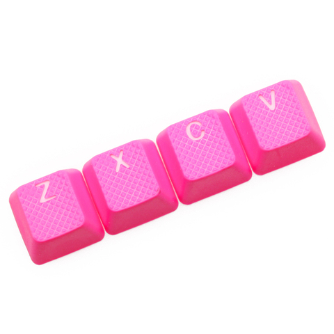 taihao Rubber Gaming Keycap Set Rubberized Doubleshot Cherry MX OEM Profile 4 key zxcv magenta light blue Neon Yellow Neon Green ► Photo 1/6