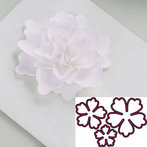 3-piece  Flower Metal Cutting Dies Cutter Stencils Scrapbooking Decorative Embossing Photo Album Decor Card Making DIY Crafts ► Photo 1/2