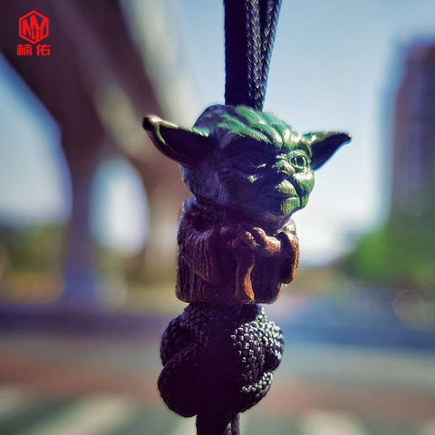 1PC EDC Paracord Beads Star Wars Yoda Bronze  Umbrella Rope Cord Lanyard Pendants Knife Beads Outdoor Knife Accessories ► Photo 1/6