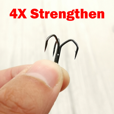 New High Quality 5pcs/box New Design 4xStrengthen Steel Alloy Sharp Lure Treble Hook 6-14#Fishing Tackle Hook Fishing Box ► Photo 1/6