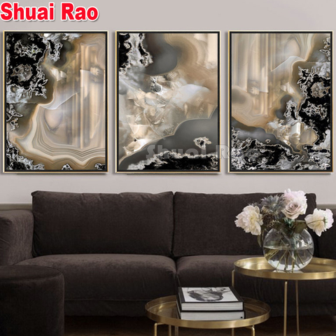 3 Piece abstract painting diamond Painting full square/round drill Wall Art mosaic diamond 3d Picture living Room Wall decor ► Photo 1/1