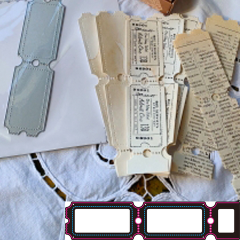Metal Cutting die Cut Lottery Ticket Strip Gift Coupon Scrapbook Paper Craft Handmade Card Album Punch Art Cutter Die ► Photo 1/3