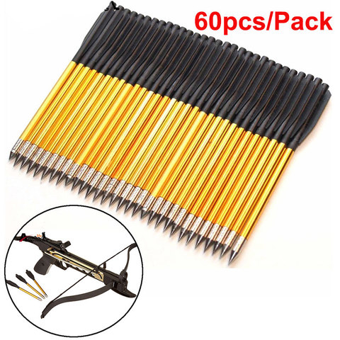 60pcs/Pack Shooting Arrows Outdoor Hunting Aluminum Bolt Arrow 6.5