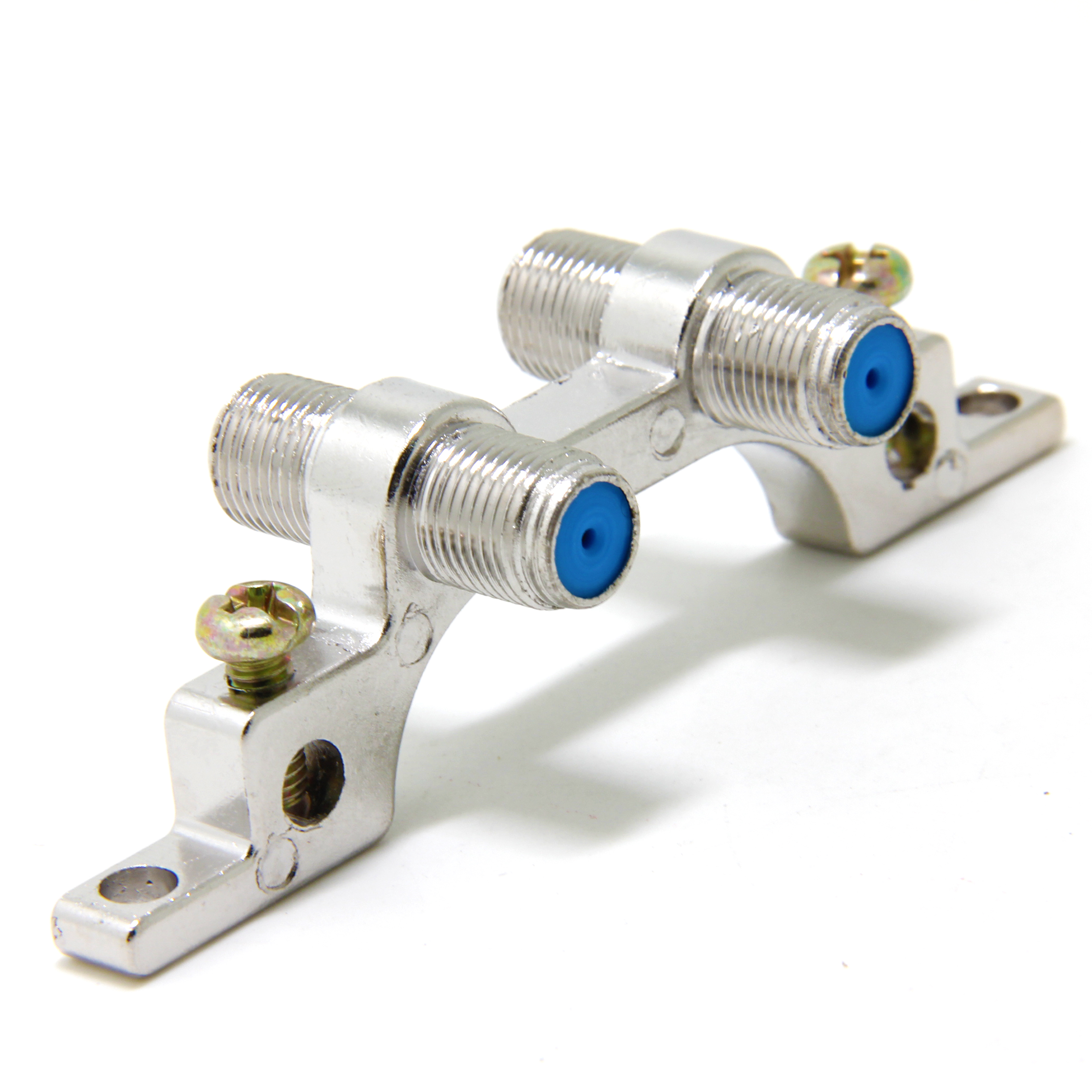 Coax Grounding Block, Ancable Double F Pin Female RG6 Ground Block, for