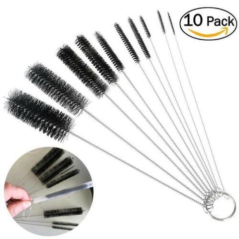 10pcs Set Fish Tank Pipe Cleaning Brush Stainless Steel Feeding Baby Bottle Suction Tube Glass Tube Spiral Hair Straw Brushes ► Photo 1/6