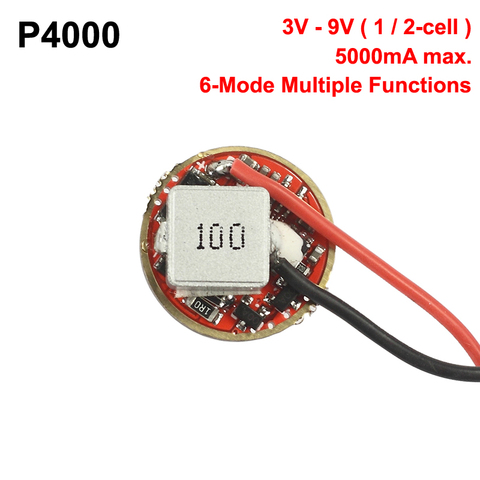 P4000 20mm 5A 1 or 2-cell 3V - 9V 6-Mode Buck Driver Circuit Board ► Photo 1/4