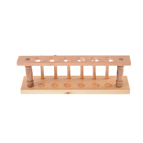 Laboratory Test tube Stand Shelf Lab School Supply New 6 Holes and 6 Pins Wooden Test Tube Rack Holder Support Burette Stand ► Photo 1/6