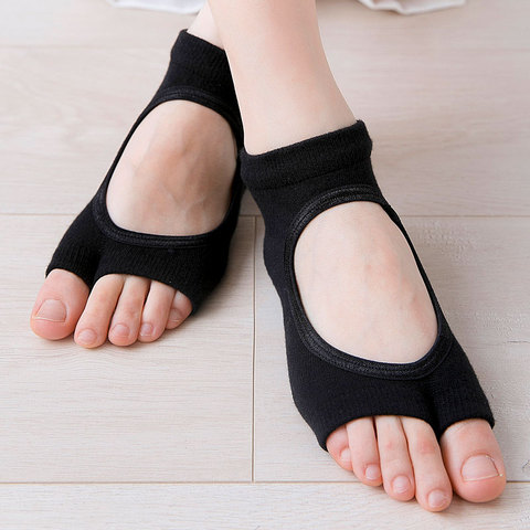 New Women Anti Slip Yoga Socks Two Toe Sport Cotton Pilates Sock Ventilation Quick-Dry Ballet Professiona Dance Sock Slippers ► Photo 1/6
