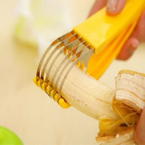 Stainless Steel Banana Cutter Fruit Vegetable Sausage Slicer Salad Sundaes Tools Cooking Tools Kitchen Accessories Gadgets ► Photo 1/5