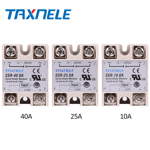 Single Phase Solid State Relay SSR-40DA SSR-25DA SSR-10DA DC To AC 3-32VDC Input 24-380VAC Output solid state relay ► Photo 1/6