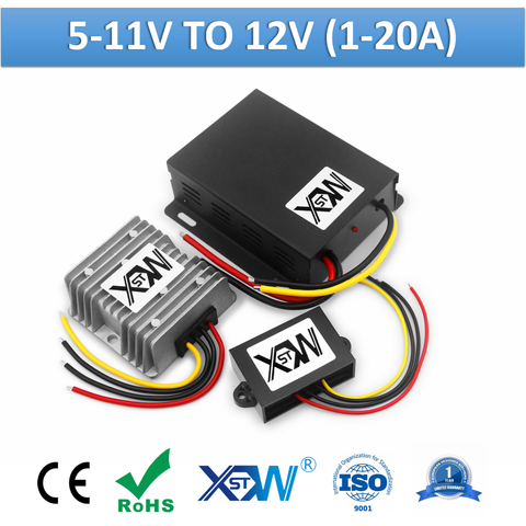 XWST 5v 6v 7v 8v 9v 10v 11v to 12v DC DC Converter 1A 4A 5A 8A 10A 15A 20A Step Up Boost Power Converter 12v Voltage Regulator ► Photo 1/6