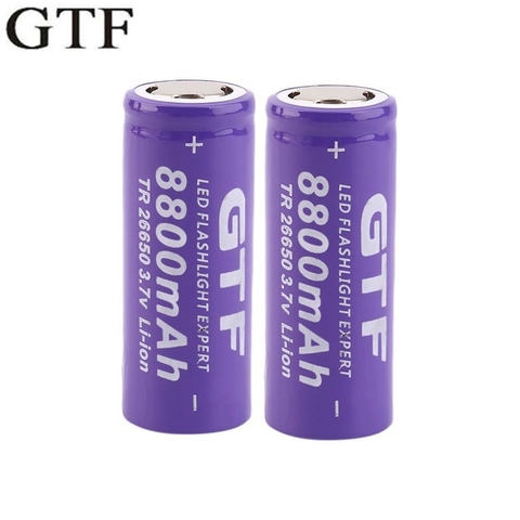 GTF 26650 Battery 3.7V 8800mAh Li-ion Rechargeable Battery For Flashlight Torch Li-ion Battery accumulator battery drop shipping ► Photo 1/6
