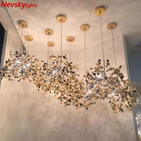 Modern pendant lights stainless steel Shade Dining room Pendant Lamp led luminaire suspendu Restaurant Living loft Light Fixture ► Photo 1/6