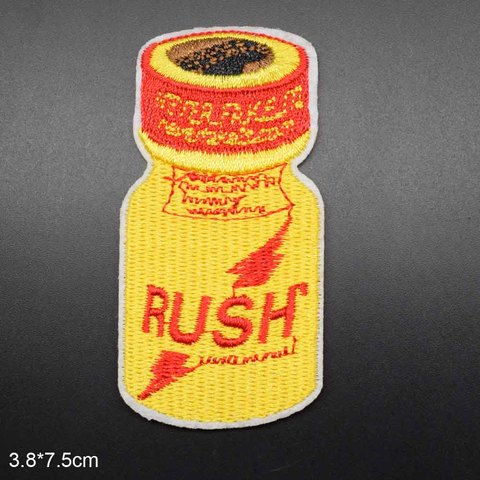 Yellow Red Word Rush Iron On Embroidered Clothes Patches For Clothing Stickers Garment Wholesale ► Photo 1/4