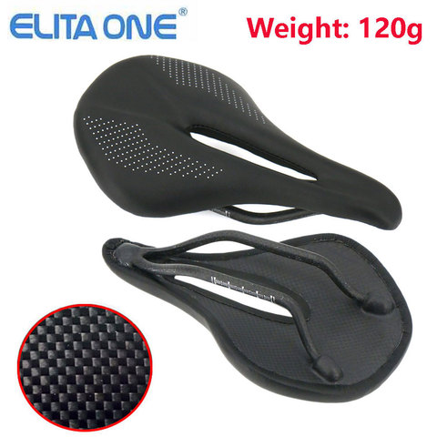 ELITA ONE Full Carbon Saddle MTB/Road Bike saddle Super Light 120g Leather Cushions 240-143/155mm ► Photo 1/6