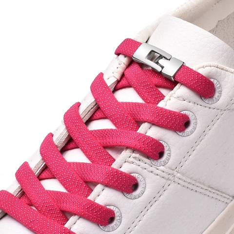 Flat No Tie Lazy Shoe Laces No-Tie Elastic Shoelaces With Buckles For Sneaker 