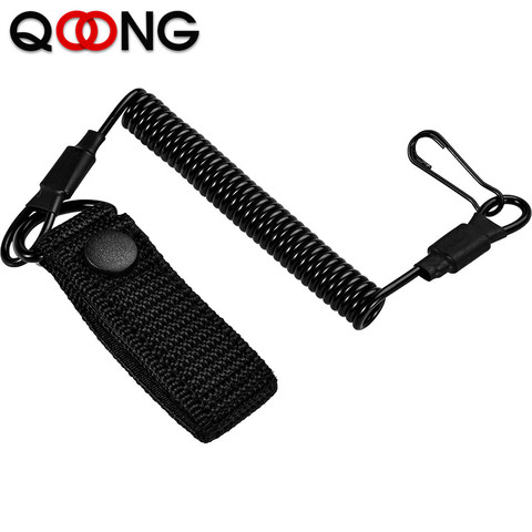 35-100cm Long Tactical Retractable Spring Elastic Rope Outdoor Survival Tool Anti-lost Keychain Lanyards Men's Hip Hop Jewelry ► Photo 1/6