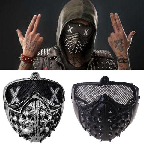 Unisex Halloween Punk Devil Anime Mask Plastic Rivets Metallic Cosplay Costume M89E ► Photo 1/6