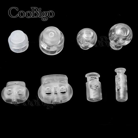50pcs Cord Lock Plastic Stopper Cord Ends Toggles Clip Buckle Transparent Clear Frost Shoelace Sportswear DIY Bag Accessories ► Photo 1/6