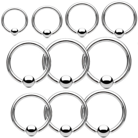 10pcs/Lot Surgical Steel Large Size Captive Bead Lip Rings BCR Nipple Eyebrow Tragus Ear Hoop Earrings Piercing Body Jewelry ► Photo 1/6