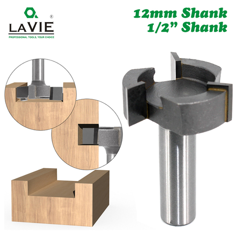 LAVIE 12mm 1/2 Shank 3 Teeth T-Slot Z3 Router Bit Straight Edge Slotting Milling Cutter Cutting Handle for Wood Woodwork 318Z3KC ► Photo 1/6