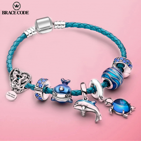 Summer Fashion Jewelry Starfish Shell Leather Brand Women's Bracelet Charm Bracelet Handmade Jewelry Puleras Dropshipping ► Photo 1/6