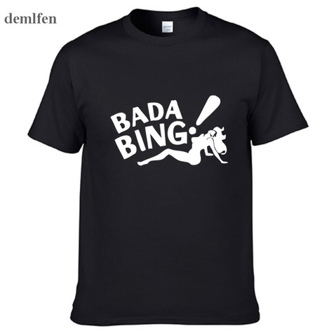 The Sopranos Bada Bing Fashion Men's T-shirts Short Sleeve 100% Cotton White T Shirts Man  Tops Tees Clothing ► Photo 1/6