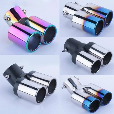 Universal Car Exhaust Muffler Tip Stainless Steel Pipe Chrome Trim Modified Muffler Car Rear Tail Throat Liner Muffler ► Photo 1/6