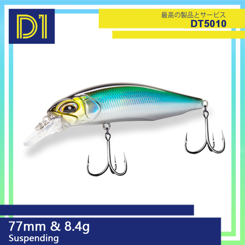 D1 fishing minnow lure  realis rozante wobblers vibration Saltwater DT5010 77mm/8.4g suspending jerkbait for seabass pike perch ► Photo 1/6