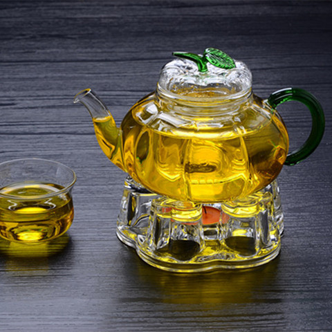 Clear Glass Heat-Resisting Heart Shape Teapot Warmer Heater Base Candle Holder ► Photo 1/6