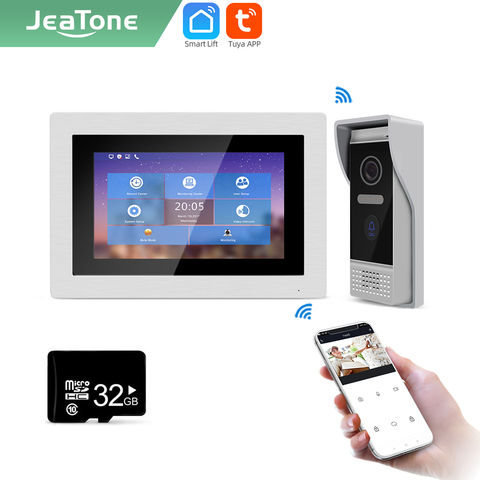 Jeatone Tuya smart 7 inch WIFI IP indoor Monitor for villa Video intercom home security AHD/720P Screen Hands-free 8770987203 ► Photo 1/6