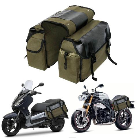 2022 New upgrade Touring Motorbike Saddle Bag Motorcycle Canvas Waterproof Panniers Box Side Tools Bag Pouch for Motorbike ► Photo 1/6