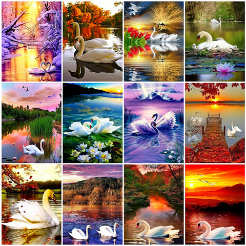 EverShine Diamond Painting Full Square Swans Diamond Embroidery Animal Mosaic Sale Pictures Of Rhinestones Art Home Decoration ► Photo 1/6