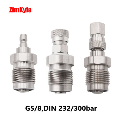 DIN 232 & 300 Bar 5/8BSP to 1/8BSP / 8mm Male Quick Disconnect Fitting Adapter for PCP Air Gun Rifle Charger Filling Charging ► Photo 1/6